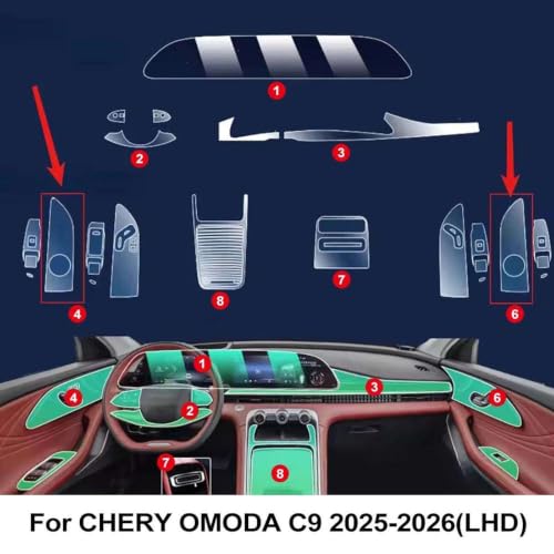 Accesorios Chery OMODA C9 2025 2026: película TPU consola central 2