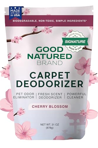 Image of Good Natured Brand | Carpet Deodorizer & Freshener Powder | 31 oz Pet Odor Eliminator for Strong Odor & Pet Urine | Fresh Natural Cherry Blossom Scent | Safe for Homes with Pets
