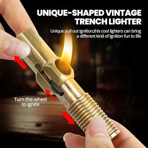 Encendedor Vintage Trench de Cobre Recargable miniatura 2