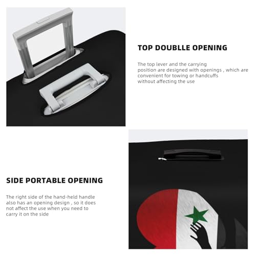 Travel Luggage Cover Syria Syrians Flag Heart Fashion Washable Baggage Suitcase Protector Fit For Luggage Medium4