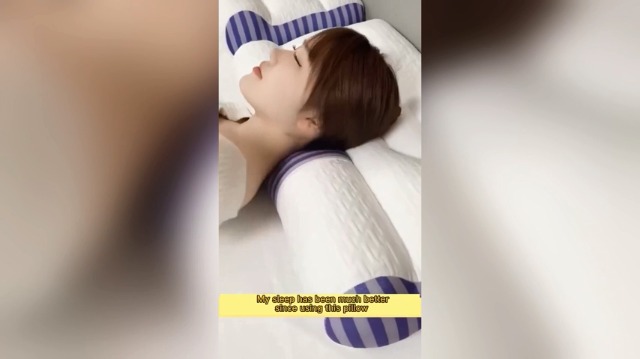 Almohada ergonómica de poliéster para cuello 58 cm miniatura 7