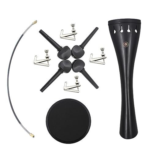 Yardwe 1 Set Ebony Cello Parts Set Durable Maintenance Tools for Cello Care Includes Tail Rope String Adjusters Pegs Non Slip Pads for Instrument Enthusiasts and Beginners