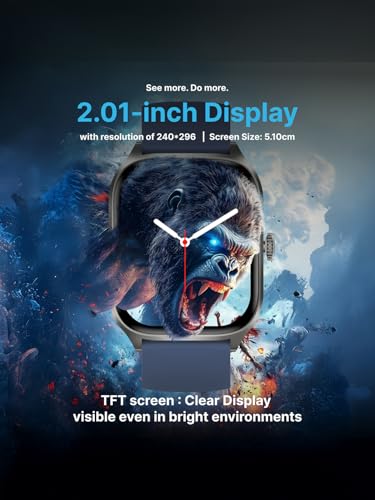 Image of TIMEX iConnect Calling Max 2.01 inch(5.1cm) Display with Functional Crown and BT Calling Smartwatch for Unisex - TWIXW1302T