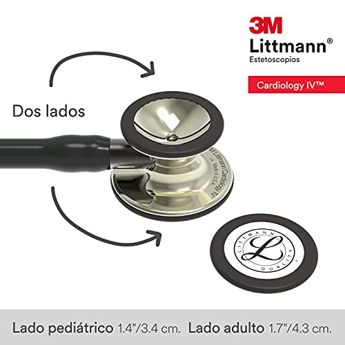 3M™ Littmann® Cardiology IV™ Diagnostic Stethoscope with free laser engraving (Black - Champagne 6179)