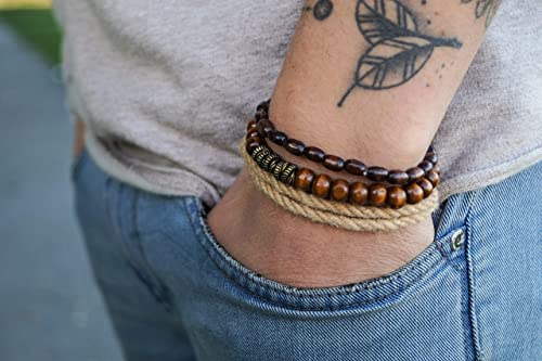 Pulsera de cuentas para hombre ajustable y resistente al agua miniatura 3