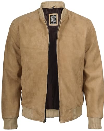 fjackets Real Suede Leather Bomber Jackets For Men - Premium Lambskin Men Leather Jacket Stylish All Season Outerwear2