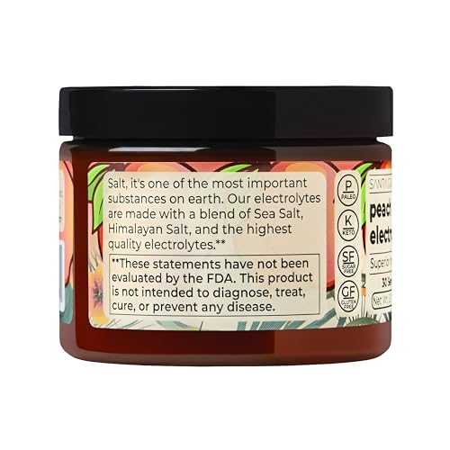 Image of Santa Cruz Paleo Electrolyte Powder, Peach Flavor, Sugar Free Hydration Drink Mix with Himalayan Pink Salt, Sea Salt, Magnesium Glycinate, Potassium Chloride, Sweetened with Stevia, 30 Servings