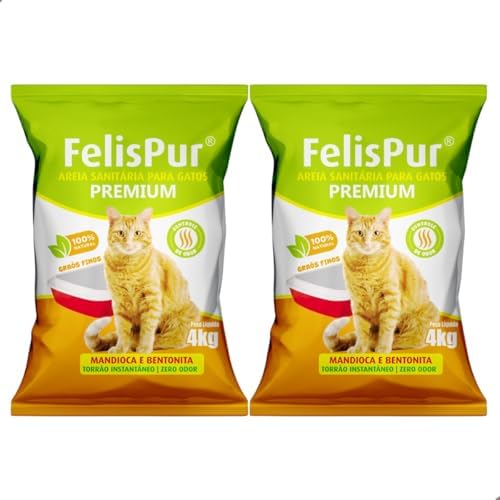 Kit com 2 Areia Higiênica Mandioca e Bentonita Natural Sanitária ...