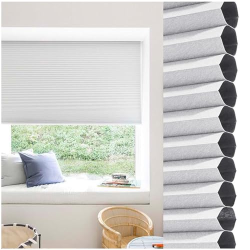 Stores Cellulaires Occultants Sans Fil, Stores Nid D'abeille Sans Perçage Ni Outils, Stores Plissés À Nid D'abeille 40/55/70/95/100/115cm, Stores Cellulaires Pour Fenêtres,white-95x120cm/37.4*47.2in