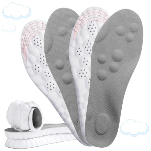 Image of 2 Pairs 4D Cloud-Like Comfort Soles for Men - Soft Memory Foam Cushioning Insoles - Trim to Fit Steppers Insoles with Arch Support for Foot Pain Relief and Fatigue Reduction(US M 7.5-10.5)
