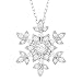 1 ct Created White Sapphire Snowflake Pendant Necklace in Sterling Silver