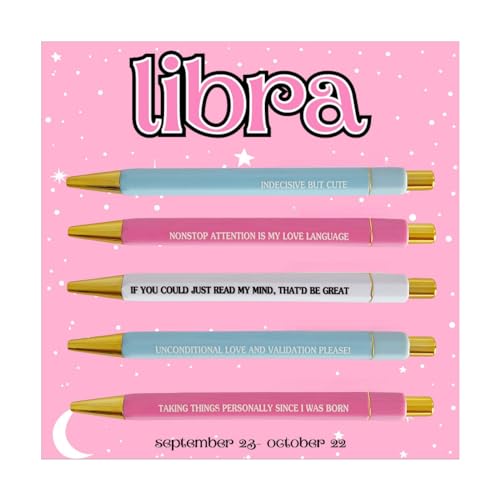 Stylos drôles Jxueych lot de 5 stylos à bille rétractables cadeau idéal pour les Balances