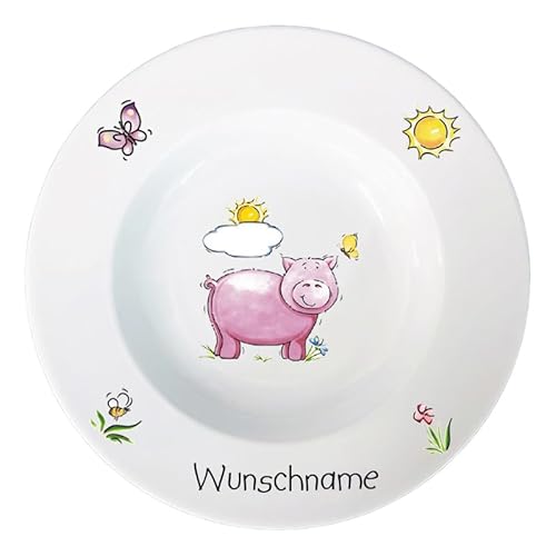 Doriantrade Suppenteller personalisierbar mit Wunschname 22cm