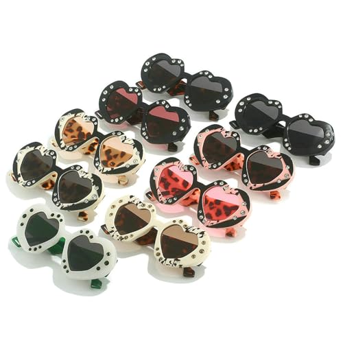COTIA Heart-shaped Punk Y2k Sunglasses Women Trend Rhinestone Love Sun Glasses Lady Party Shades Streetwear Sunglass W353