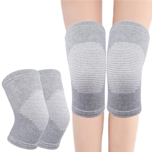 CREATCABIN 1 par de Rodilleras Deportivas Térmicas de Compresión para Atletismo Soporte para Piernas Protector Y Calentador para Exteriores Correr Fútbol Baile Baloncesto Y Ciclismo Gris 27x15cm
