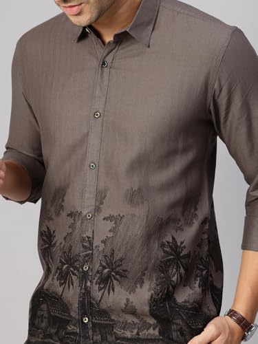 Image of Majestic Man Stylish Ombre Print Pure Cotton Casual Shirt for Men