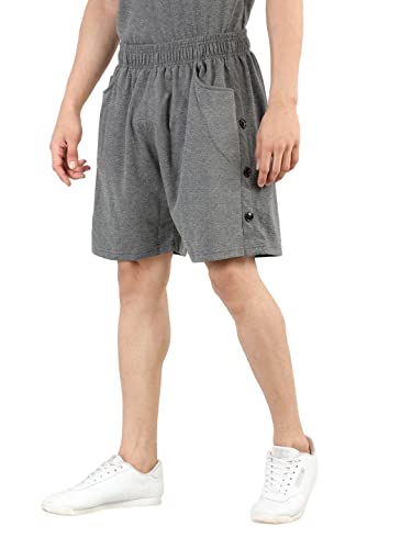 Image of CHKOKKO Men's Regular Cotton Regular Fit Plain Shorts for Men Anthra XXL