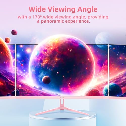 Image of FYHXele 24 inch 200Hz Gaming Monitor, FHD 1080P Fast IPS PC Gaming Monitor, 1ms, freesync, 99% sRGB, USB /DisplayPort /HDMI /Eye Care /VESA Mountable-Pink