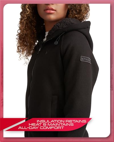 Spyder Women's Sherpa Fleece Jacket - UPF 50+ Heavyweight Thermal Waffle Knit Hoodie Sweatshirt with Pockets (Sizes: S-XL)3