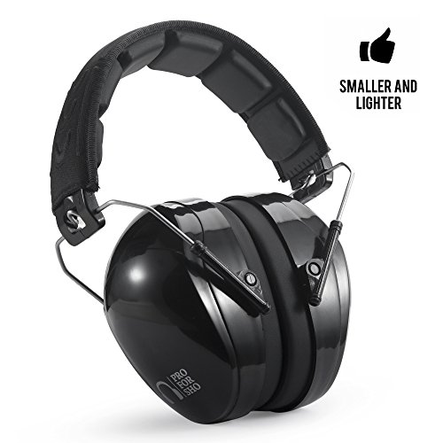 Pro For Sho All Terrain Safety Ear Protection – LARGER Size Foldable Ear Muffs Much Lighter Weight & Maximum Hearing Protection, Black