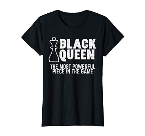 Donna Black Queen Most Powerful Chess African American Women Gift Maglietta