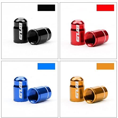 Par de tapas para válvula de neumáticos de bicicleta en aleación de aluminio para válvulas Presta French/Schrader American, cubiertas ultraligeras para polvo para neumáticos de montaña y carretera, color rojo miniatura 7