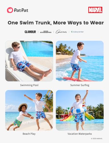 Image of Disney Stitch Spiderman Star Wars Cars Toy Story Mickey Boy Swim Trunks UPF50+Swim Shorts Compression Liner & Quick-Dry 6M-9Y
