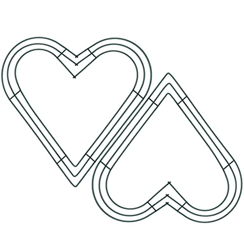 YAAVAAW Paquete de 4 anillos de corona de alambre, marco de corona de metal (30,5 cm en forma de corazón x 2 piezas) Cover