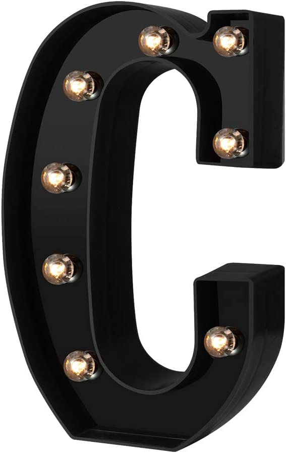 zhonghua LED Letter Lights, Alphabet Marquee Letters Sign LED Marquee Number Lights Sign for Night Light (C)