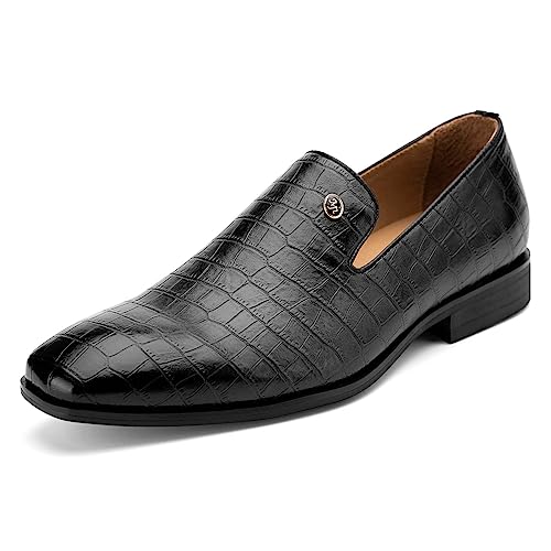 MEIJIANA Mocassin Homme Loafers Chaussures Ville Décontractées Homme Chaussures Bateau Elégantes Chaussure Mariage, noir-05, 44 EU (11 UK)