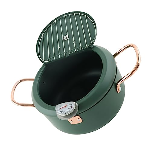 Healifty Mini Deep Fryer Pot Basket for Japanese Cooking Tempura Pan Non-stick Surface Induction Cooker Safe