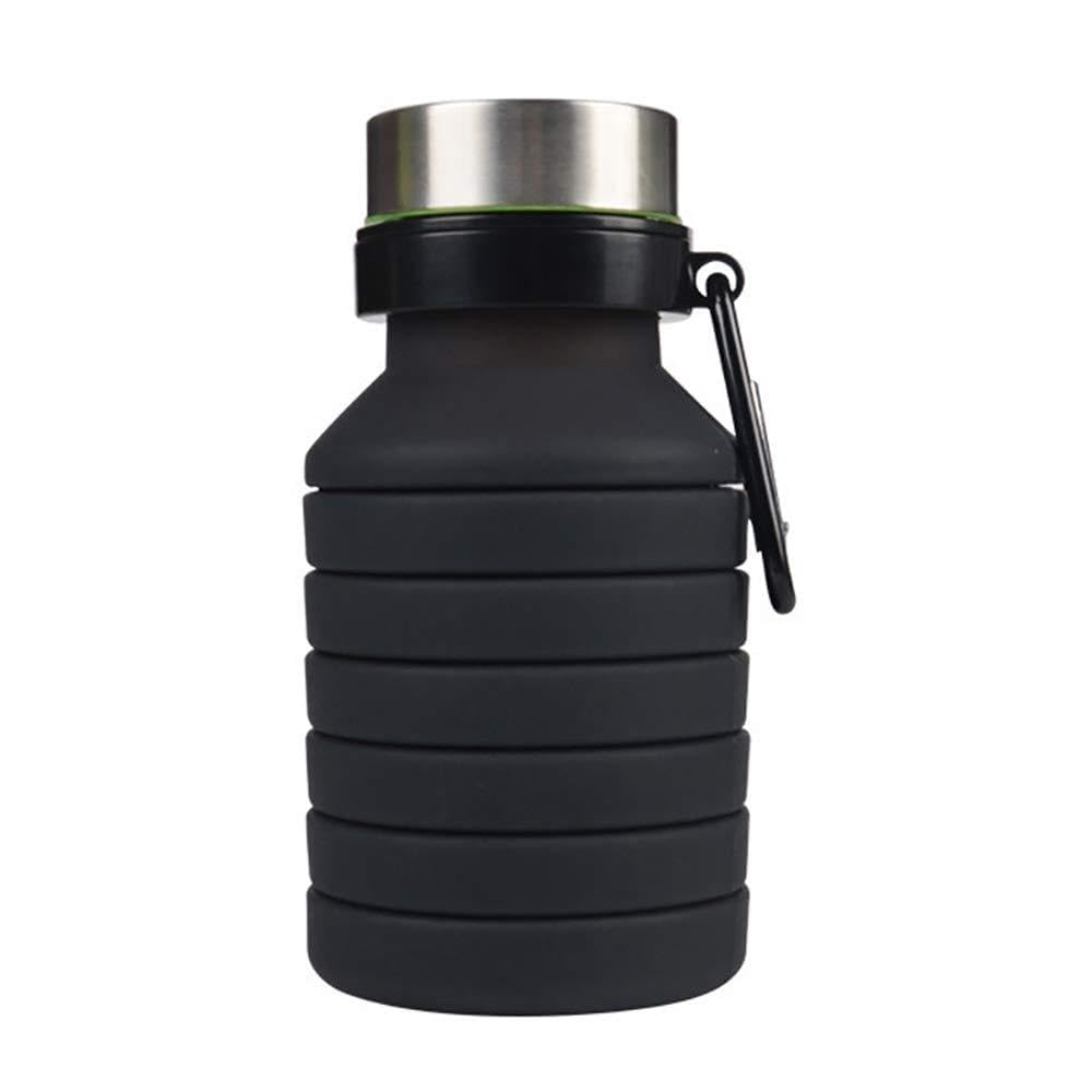 Lebensmittelqualität Silikon Faltbare Wasser Tasse BPA Frei Faltbare Wasser Tasse für Reisebüro Camping Wandern Tragbare Wasser Tasse, Black