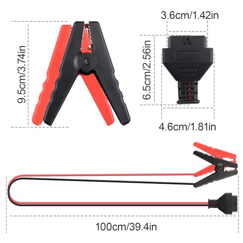 Image of OBD2 Emergency Power Cable,OBD II Female to Alligator Clips 1M