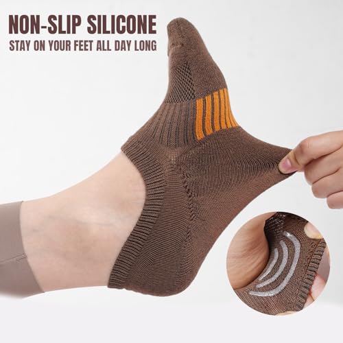 Image of No Show Socks Womens Cushioned Low Cut Invisible Footies for Running Athletic Gym Ankle Socks 6 Pairs