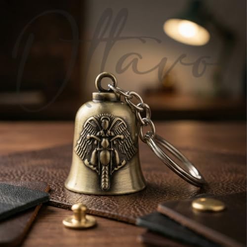 Image of OTTAVO Guardian Bell Keychain, Oxidized Copper, Tibetan Style, 5 cm Height, Good Luck Charm