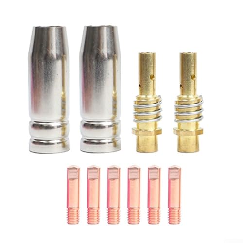 10 piezas para kit de soldadura MIG con 6 puntas 0 023, 2 boquillas de gas y 2 difusores de gas para tareas de soldadura efectivas y fiables