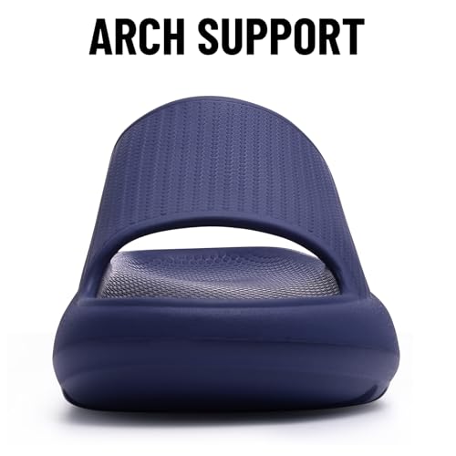 Image of Comwarm Cloud Slide Sandals for Women Men Ultra Comfort Recovery Pillow Slippers Soft Summer Beach Shoes with Low Arch Support,Dark Blue Size 10-10.5 Women /8.5-9 Men