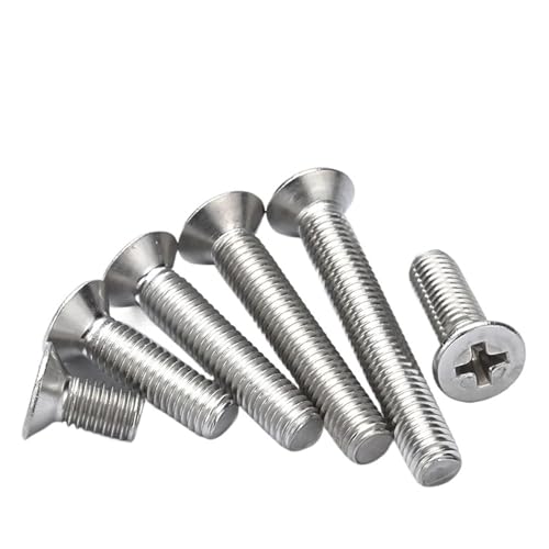 304ステンレス鋼 延長クロス皿頭ネジ フラットヘッドマシン歯小ボルト M3 M3.5 M4 M5 M6 M8 M10(14mm 50Pcs,M3.5)