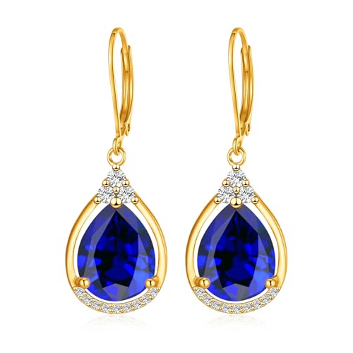 Teardrop Dangle Earrings 925 Sterling Silver Earrings Post Leverback Birthstone Earrings Holiday Birthday Jewelry Gifts for Women