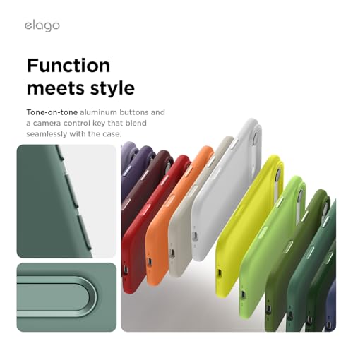 Image of elago for iPhone Air Case, Premium Magnetic Silicone Case, Compatible with MagSafe, Liquid Silicone Material, Protective Cover, Shockproof, Slim Phone, 6.5 inch (Midnight Green)
