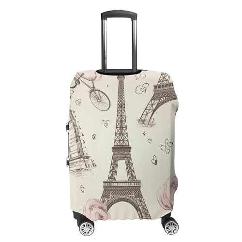 The Eiffel Tower Luggage Cover, Washable Elastic Suitcase Cover Protector Fit 18-32 Inch Luggage4