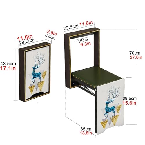 Tabouret invisible pour changer de chaussures pliant et mural - 4