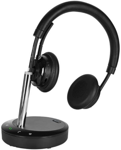Cleyver ODHW25V2 DECT Headset on its charging base