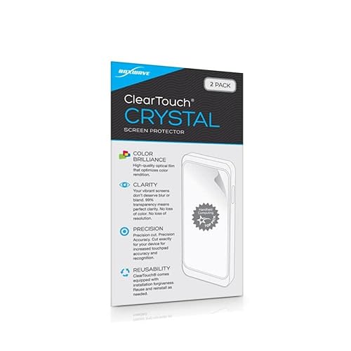 BoxWave Screen Protector Compatible with Jaguar 2020 I-PACE Display (10 in) - ClearTouch Crystal (2-Pack), HD Film Skin - Shields from Scratches