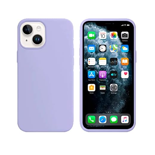 Capinha Colorida Compatível Com iPhone 14 PLUS Vermelha ,Preta, Laranja, Amarela, Azul, Rosa, Pink, Branca, Lilás, Marrom, Verde, Roxo, Bordô, Case Slim Flexível Aveludada Com 3 Camadas De Proteção PREMIUM ONYK (LILÁS)
