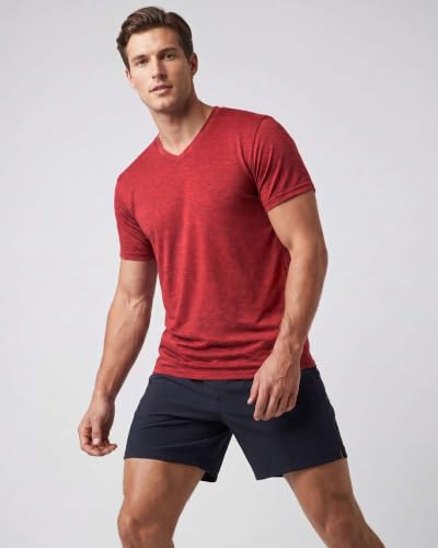 Image of 5 Pack: Men's V-Neck Dry-Fit Moisture Wicking Active Athletic Tech Performance T-Shirt