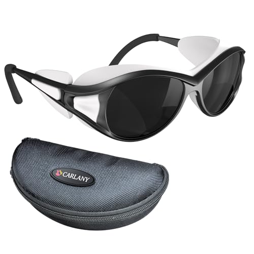 CARLANY Professional Red Light Therapy Glasses OD5+, 350-1500nm Wide Spectrum Eye Protection Safety Goggles for UV, Infrared & Blue Light