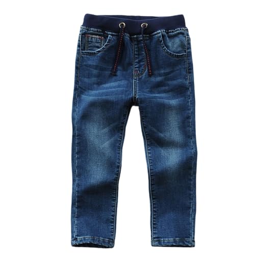 Jeans para niños rectos en denim elástico y lavado medio regular fit