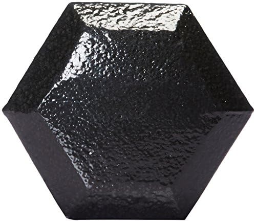 Image of AmazonBasics Cast Iron Hex Dumbbell Weight - 34 x 15 x 14 cm, 22.6 kg, Black