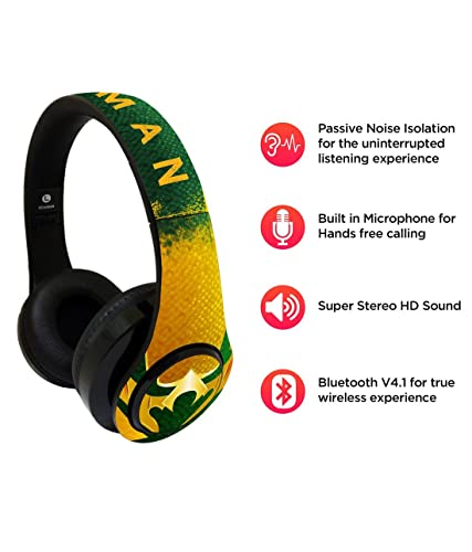 Image of Macmerise Suit up Aquaman On-Ear Bluetooth Headphone with Upto 10 Hours Playback, FM Radio, SD Card, Soft Padded Ear Cushions and Passive Noise Isolation | Decibel Wireless Headphone